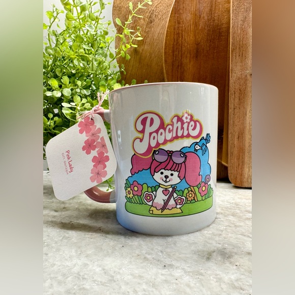 New Poochie Dog Retro 80s Style Ceramic Coffee Mug Cup w/ Pink Interior - 10oz - Picture 9 of 9